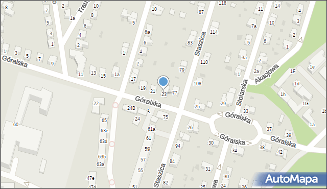 Bolesławiec, Góralska, 23, mapa Bolesławca