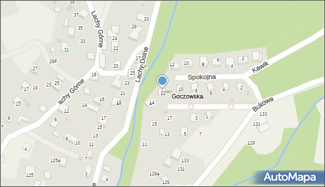 Brenna, Goczowska, 12, mapa Brenna