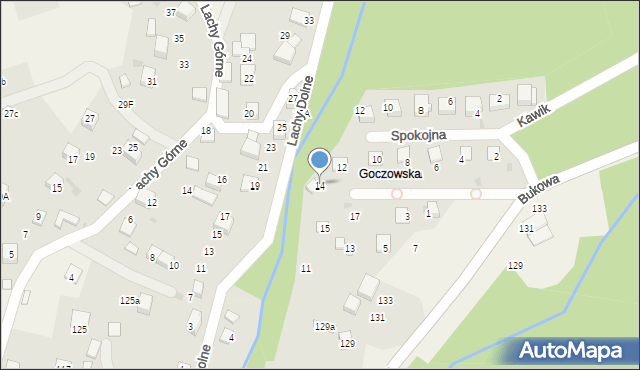 Brenna, Goczowska, 14, mapa Brenna