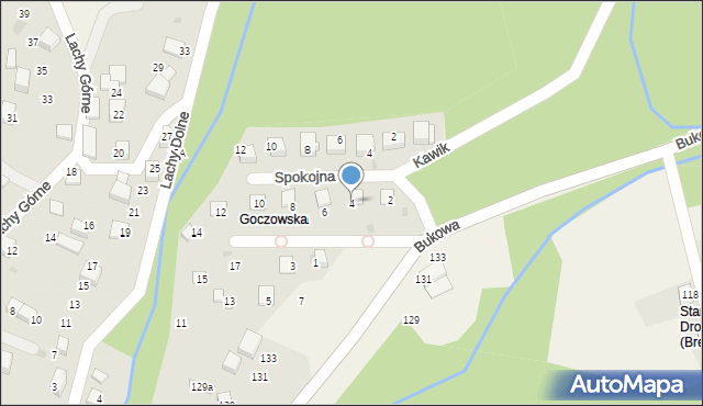 Brenna, Goczowska, 4, mapa Brenna