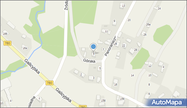 Brodła, Górska, 3, mapa Brodła