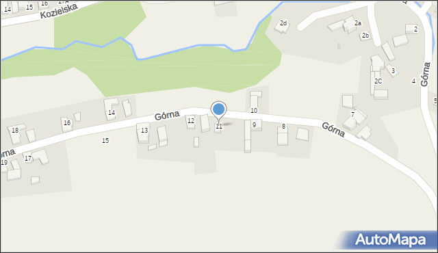 Brzeźnica, Górna, 11, mapa Brzeźnica