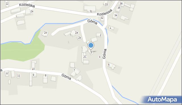 Brzeźnica, Górna, 3, mapa Brzeźnica