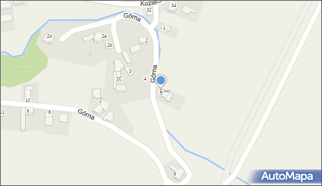 Brzeźnica, Górna, 5, mapa Brzeźnica