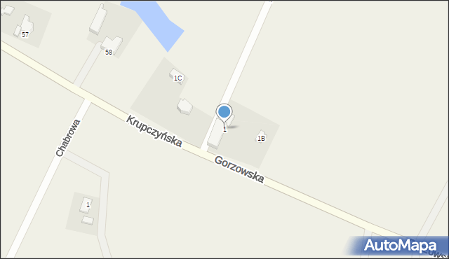 Brzozowiec, Gorzowska, 1, mapa Brzozowiec