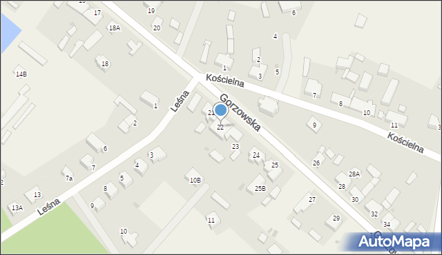 Brzozowiec, Gorzowska, 22, mapa Brzozowiec
