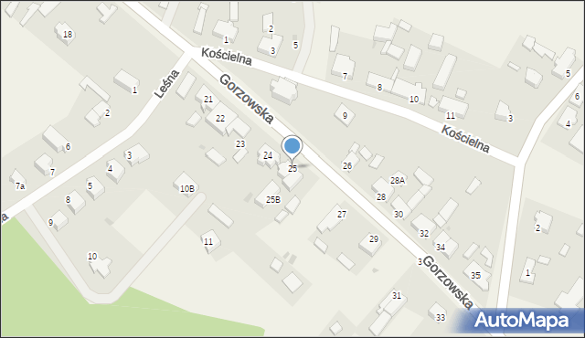 Brzozowiec, Gorzowska, 25, mapa Brzozowiec