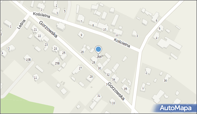 Brzozowiec, Gorzowska, 28A, mapa Brzozowiec