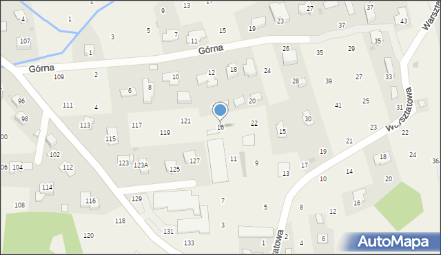 Brzozówka, Górna, 16, mapa Brzozówka