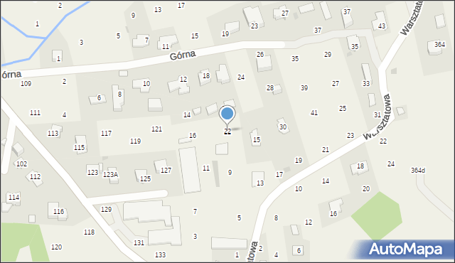 Brzozówka, Górna, 22, mapa Brzozówka