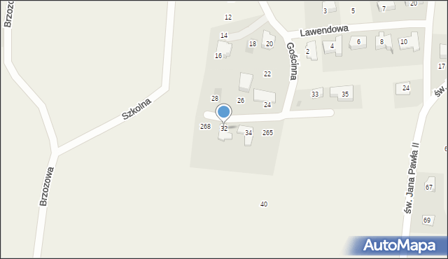 Buków, Gościnna, 32, mapa Buków