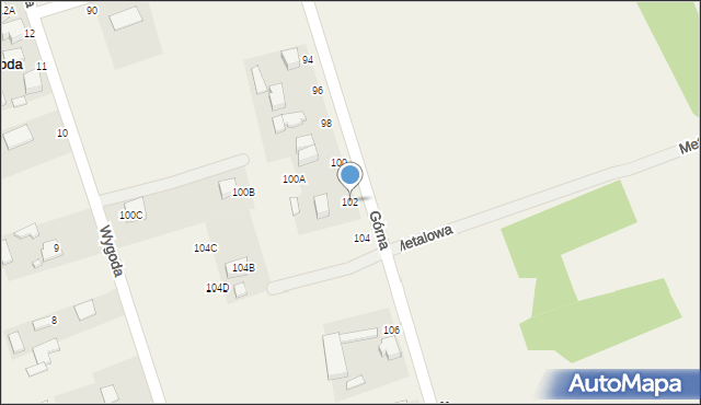 Bukowiec, Górna, 102, mapa Bukowiec