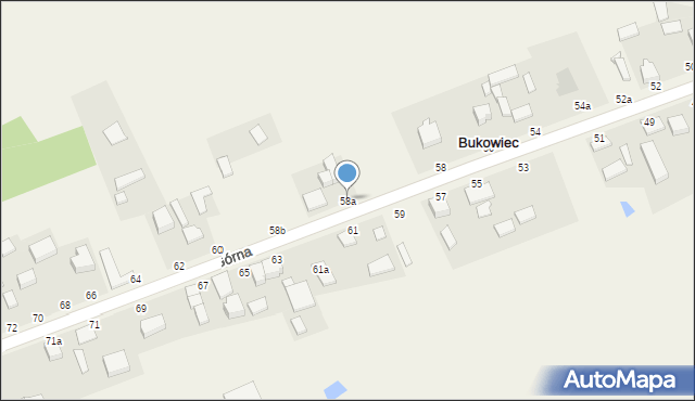 Bukowiec, Górna, 58a, mapa Bukowiec