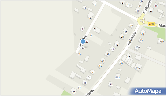 Burzenin, Górzysta, 13, mapa Burzenin