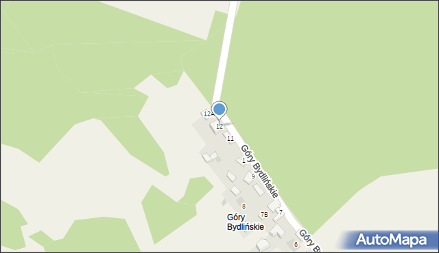 Bydlin, Góry Bydlińskie, 12, mapa Bydlin