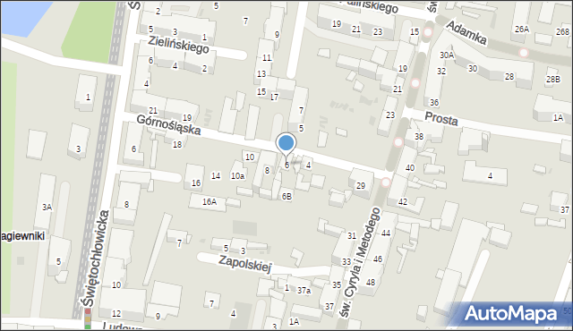 Bytom, Górnośląska, 6, mapa Bytomia