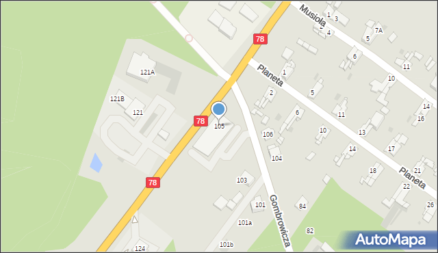 Bytom, Gombrowicza Witolda, 105, mapa Bytomia