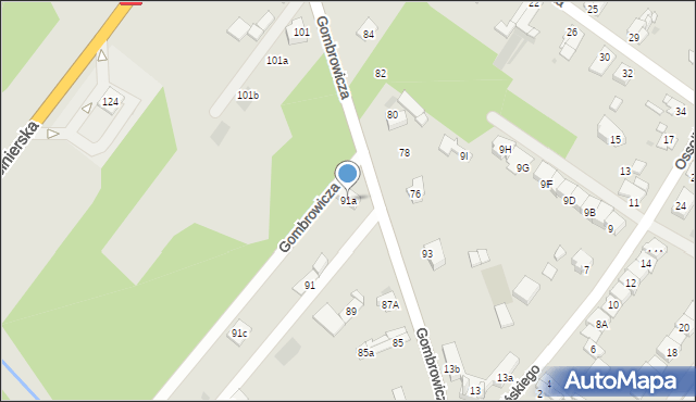 Bytom, Gombrowicza Witolda, 91a, mapa Bytomia