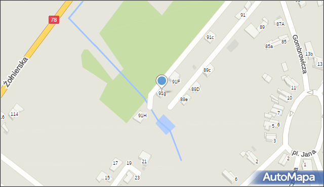 Bytom, Gombrowicza Witolda, 91g, mapa Bytomia