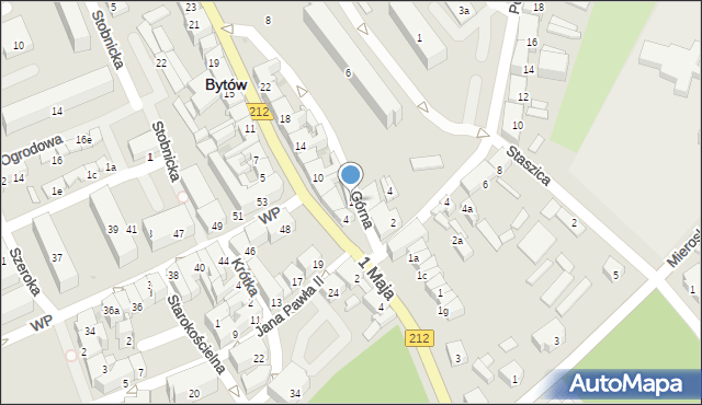 Bytów, Górna, 1, mapa Bytów