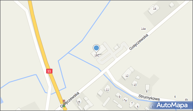 Chludowo, Golęczewska, 14C, mapa Chludowo