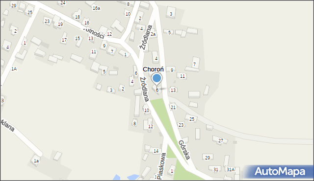 Choroń, Górska, 6, mapa Choroń
