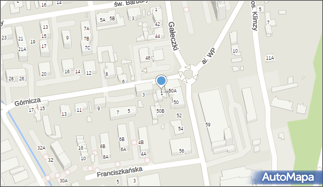 Chorzów, Górnicza, 1, mapa Chorzów