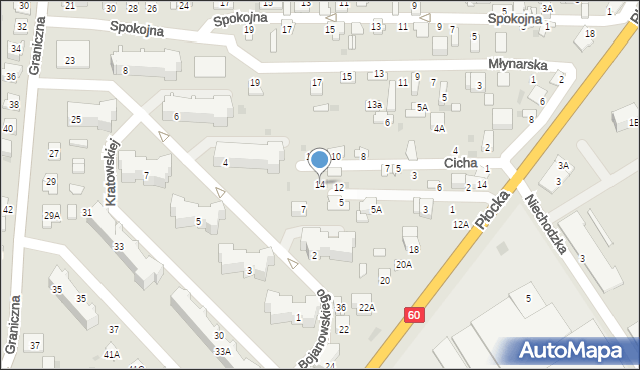 Ciechanów, Górna, 14, mapa Ciechanów