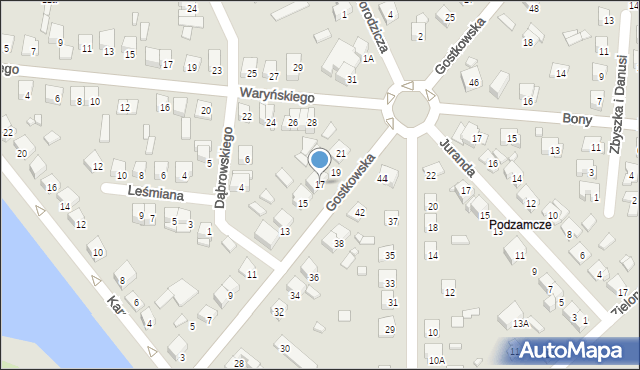 Ciechanów, Gostkowska, 17, mapa Ciechanów