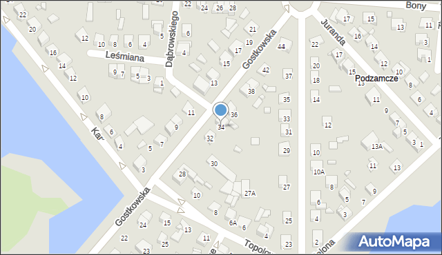 Ciechanów, Gostkowska, 34, mapa Ciechanów