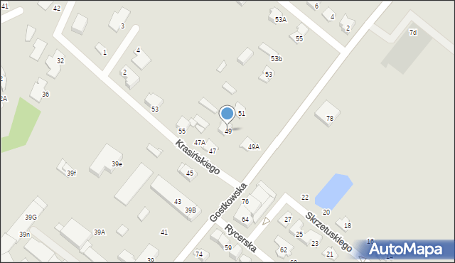 Ciechanów, Gostkowska, 49, mapa Ciechanów