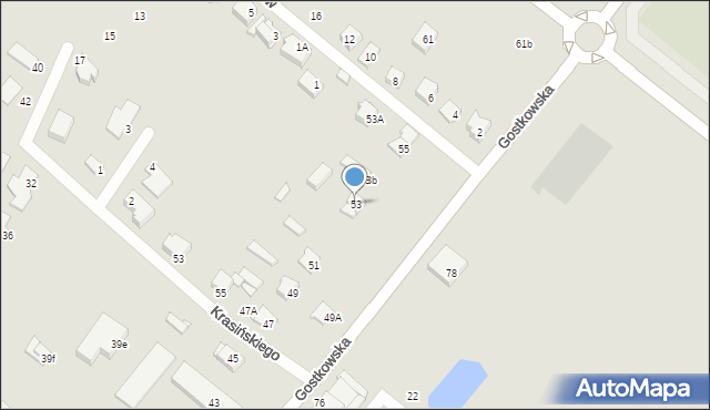 Ciechanów, Gostkowska, 53, mapa Ciechanów