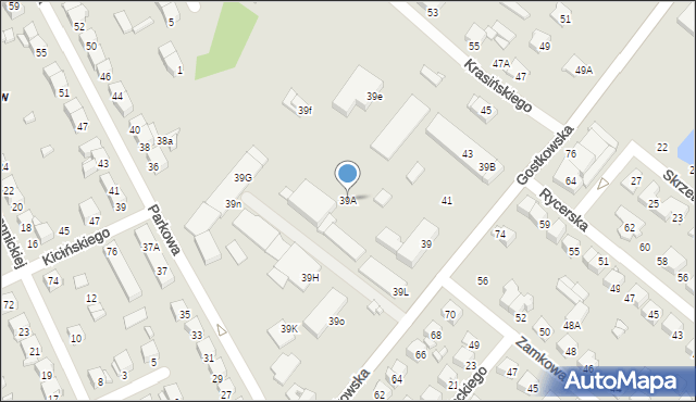 Ciechanów, Gostkowska, 39A, mapa Ciechanów