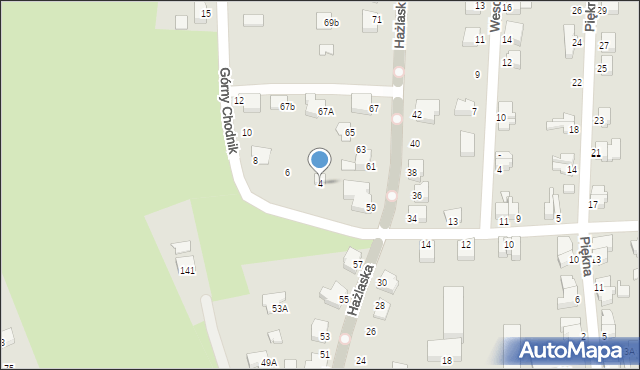 Cieszyn, Górny Chodnik, 4, mapa Cieszyna