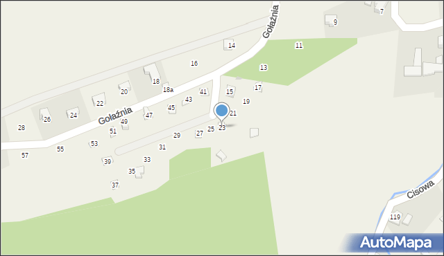 Cisownica, Gołaźnia, 23, mapa Cisownica