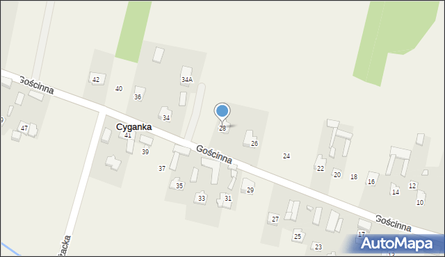 Cyganka, Gościnna, 28, mapa Cyganka