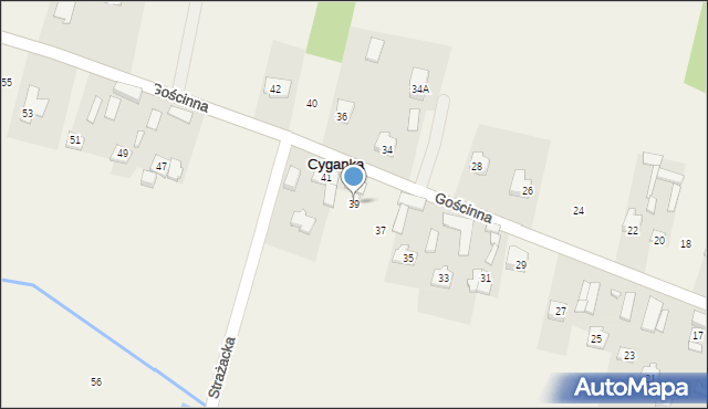 Cyganka, Gościnna, 39, mapa Cyganka