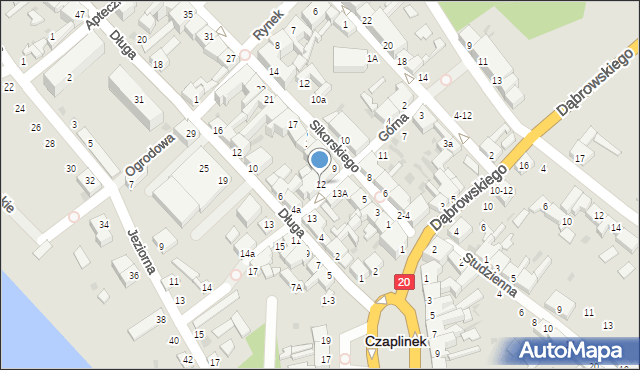 Czaplinek, Górna, 12, mapa Czaplinek