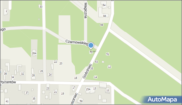 Czarnów, Gościniec, 70, mapa Czarnów