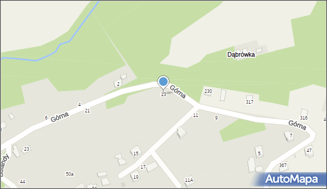 Czchów, Górna, 13, mapa Czchów