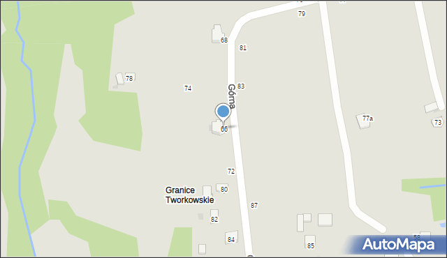 Czchów, Górna, 66, mapa Czchów