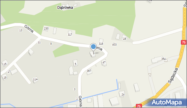 Czchów, Górna, 7, mapa Czchów