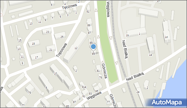 Czechowice-Dziedzice, Górnicza, 83, mapa Czechowic-Dziedzic