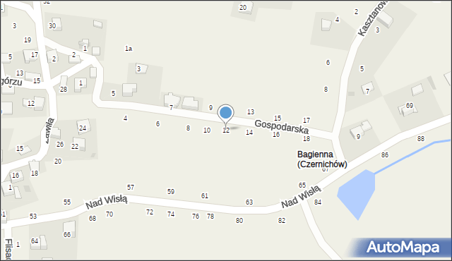 Czernichów, Gospodarska, 12, mapa Czernichów