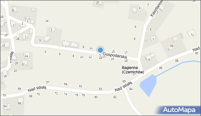 Czernichów, Gospodarska, 14, mapa Czernichów