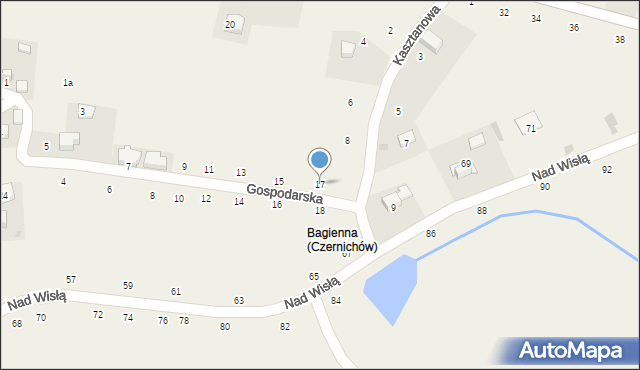 Czernichów, Gospodarska, 17, mapa Czernichów