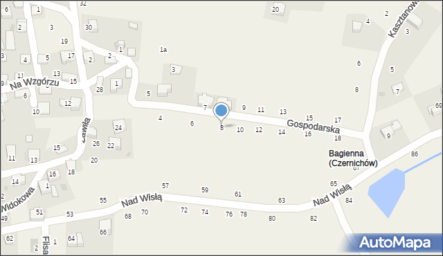 Czernichów, Gospodarska, 8, mapa Czernichów