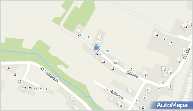 Czernichów, Górska, 15, mapa Czernichów