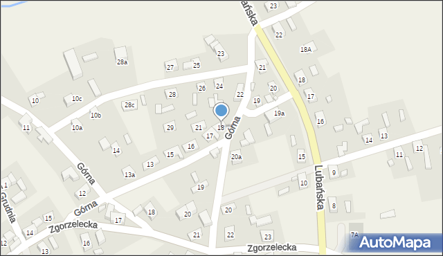 Czerwona Woda, Górna, 18, mapa Czerwona Woda