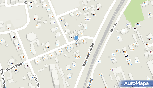 Częstochowa, Godebskiego Cypriana, 5, mapa Częstochowy